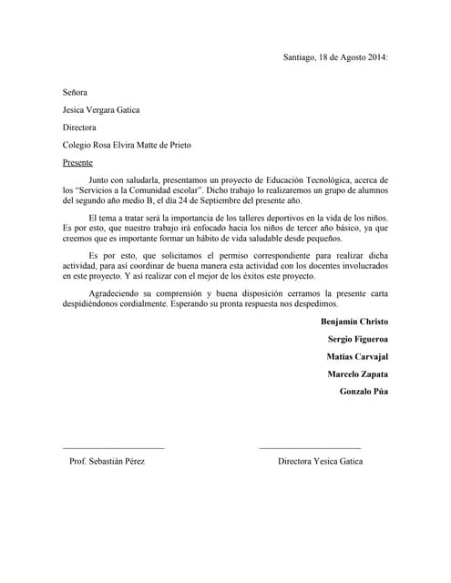 Carta a directora