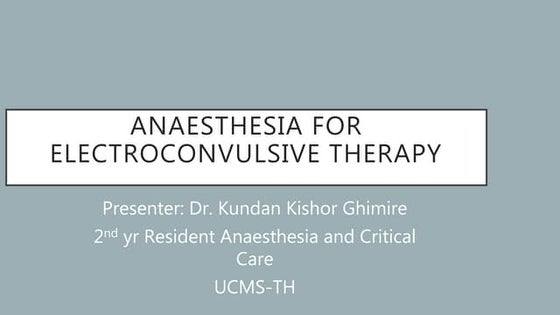 ECT anaesthesia