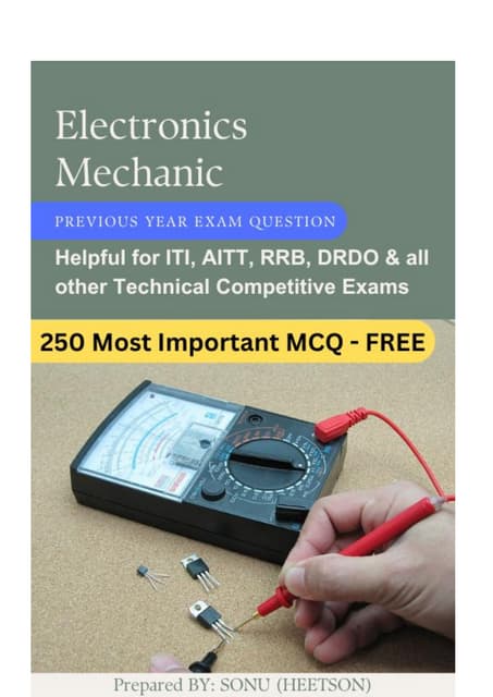 Electronics Mechanic Question Paper MCQ Book PDF Free Download