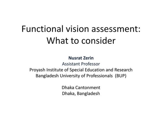 Functional vision assessment what to consider