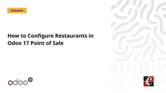 How to Configure Restaurants in Odoo 17 Point of Sale