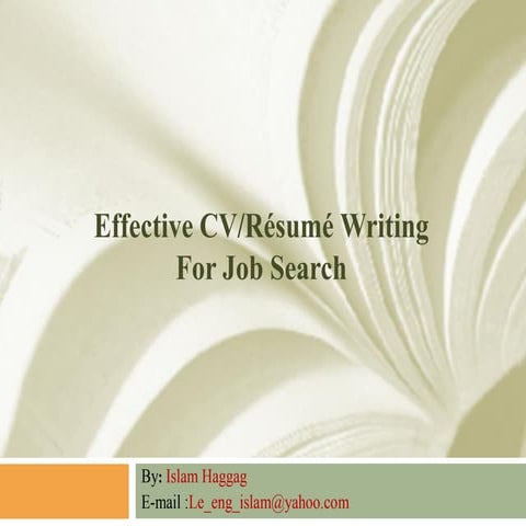 How to write a professional cv | PPT