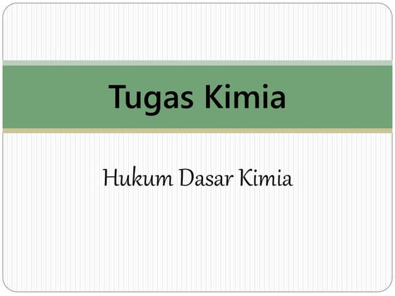 PPT Kimia: Hukum Proust