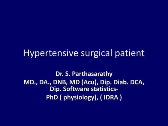 Hypertension in anesthesia1