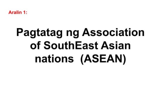 Pagkakatatag ng Association of Southeast Asian Nation