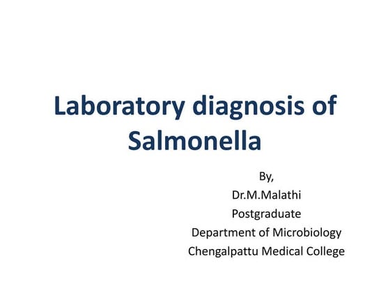 Laboratory diagnosis of salmonella