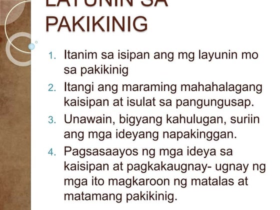 Layunin sa Pakikinig