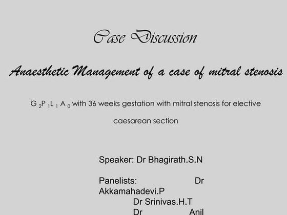 Mitral stenosis and Anesthesia