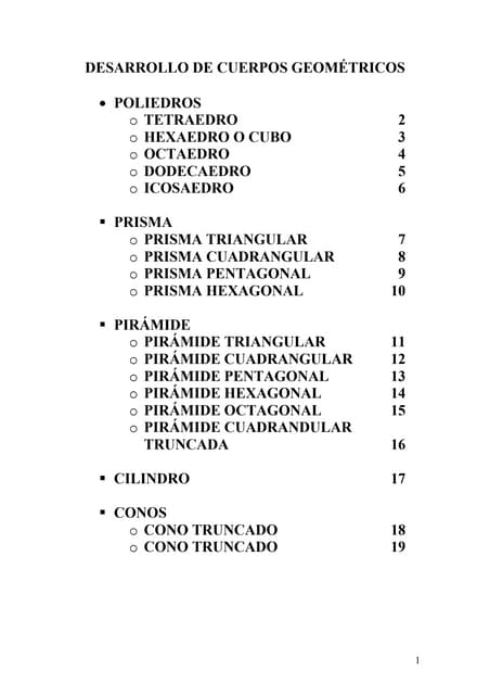 Moldes de cuerpos geométricos