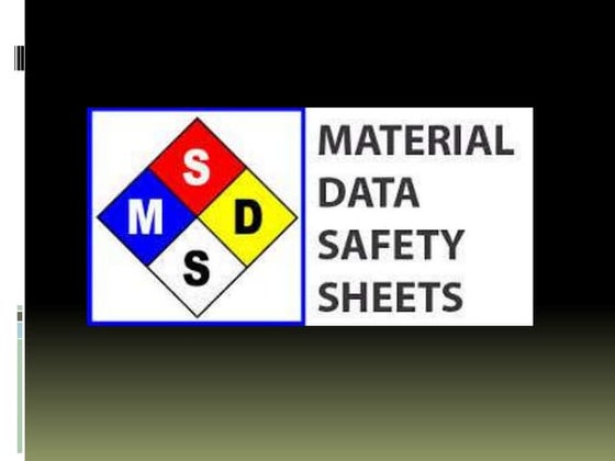 MATERIAL DATA SAFTY SHEETS