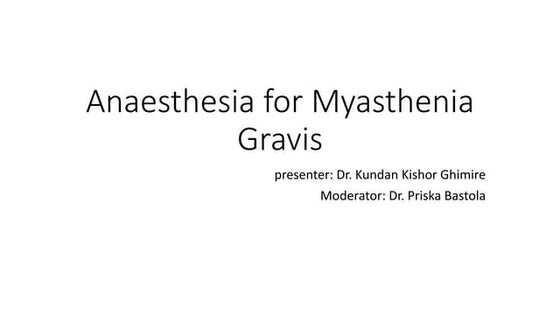 Myasthenia gravis CTVA presentation