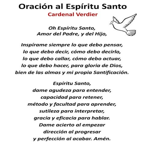 Oración al espíritu santo