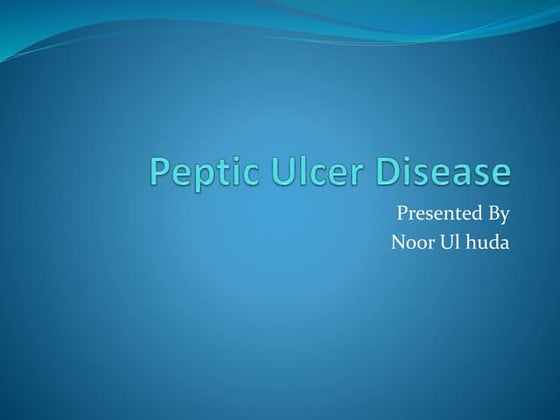 Peptic ulcer disease