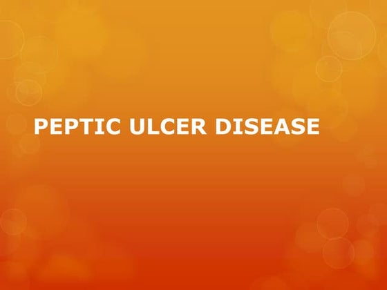 Peptic ulcer disease final 