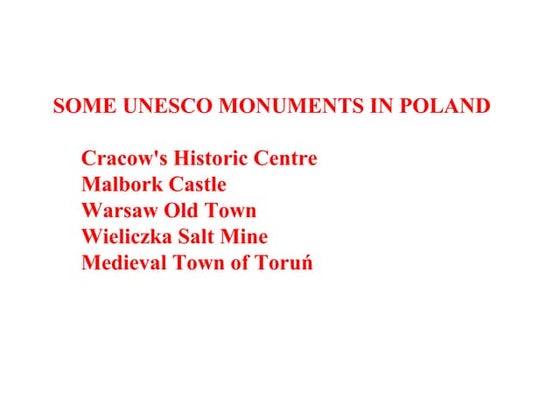 Polish UNESCO monuments