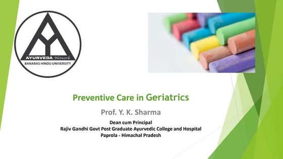 Preventive Care in Geriatrics