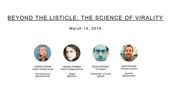 Beyond The Listicle: The Science of Virality