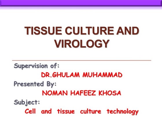 Tissue culture and virology (cpe, plaque assay)