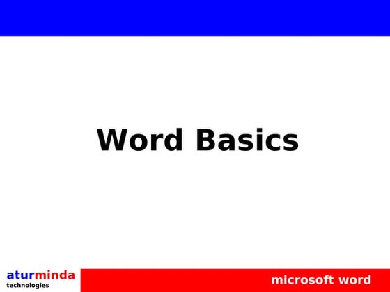 Microsoft Office Word Basics Training