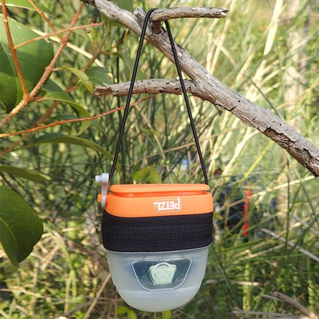 Petzl Noctilight Headlamp Diffuser Case &minus; Hanging from tree branch outdoors