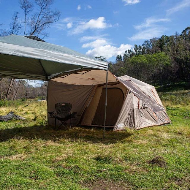 Coleman Instant Up Silver Series Evo Shade Awning &minus;	Can be attached to an optional gazebo