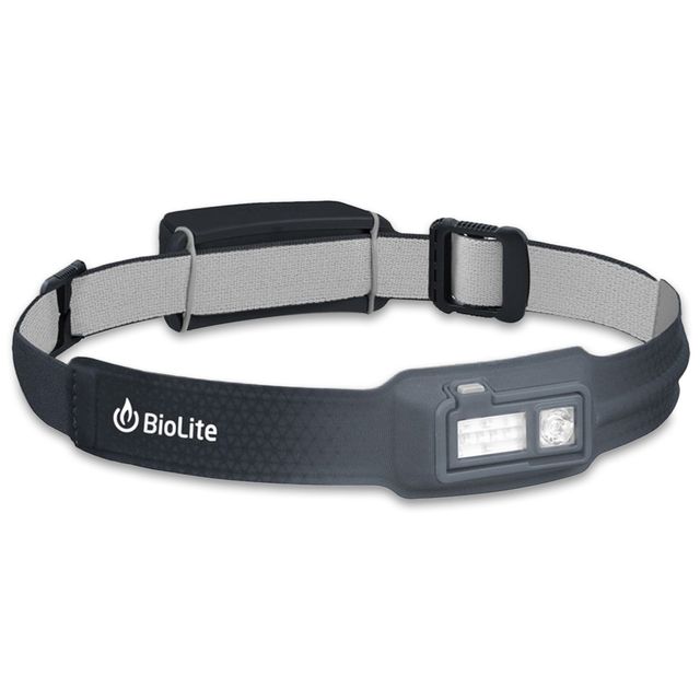 BioLite HeadLamp 330 Midnight Grey &minus; Provides 40 hours of runtime on low and 3.5 hours on high