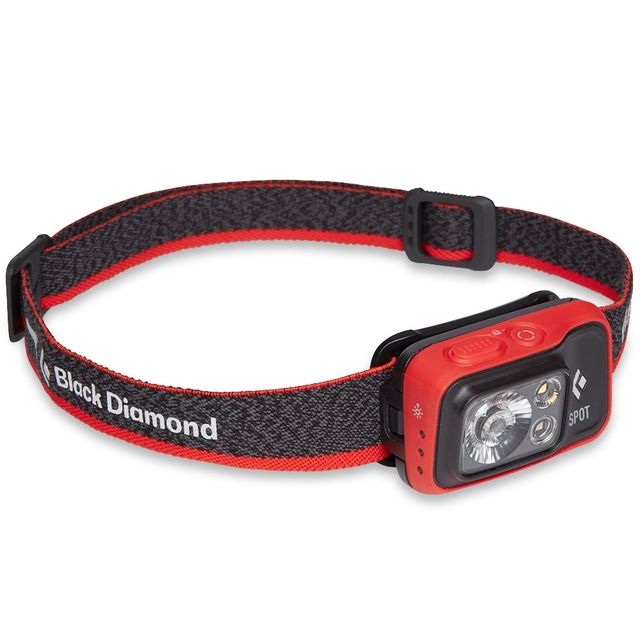 Black Diamond Spot 400 Headlamp Octane &minus; Settings include proximity and distance modes, dimming, strobe, red LED night&minus;vision and lock mode