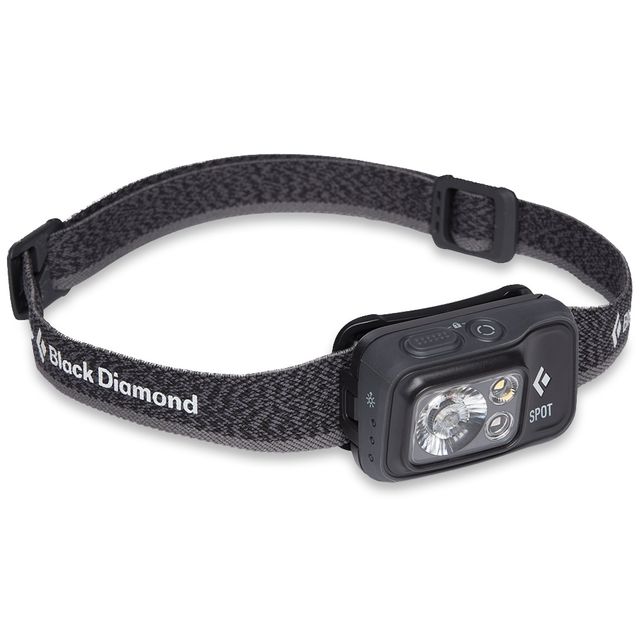 Black Diamond Spot 400 Headlamp Graphite &minus; Settings include proximity and distance modes, dimming, strobe, red LED night&minus;vision and lock mode