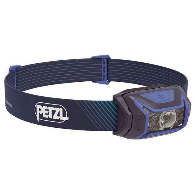 Petzl Actik Core 600 Rechargeable Headlamp Blue &minus; Powerful, rechargeable, and easy&minus;to&minus;use 600&minus;lumen headlamp with red lighting