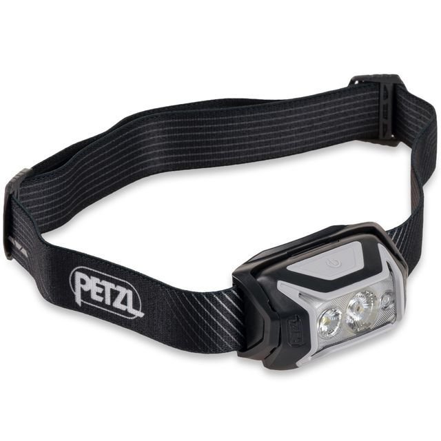 Petzl Actik Core 600 Rechargeable Headlamp Gray &minus; Powerful, rechargeable, and easy&minus;to&minus;use 600&minus;lumen headlamp with red lighting