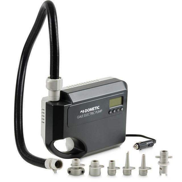 Dometic Gale 12V Pump &minus; Simply plug into a 12 V power source using the extra&minus;long cable and set the required PSI