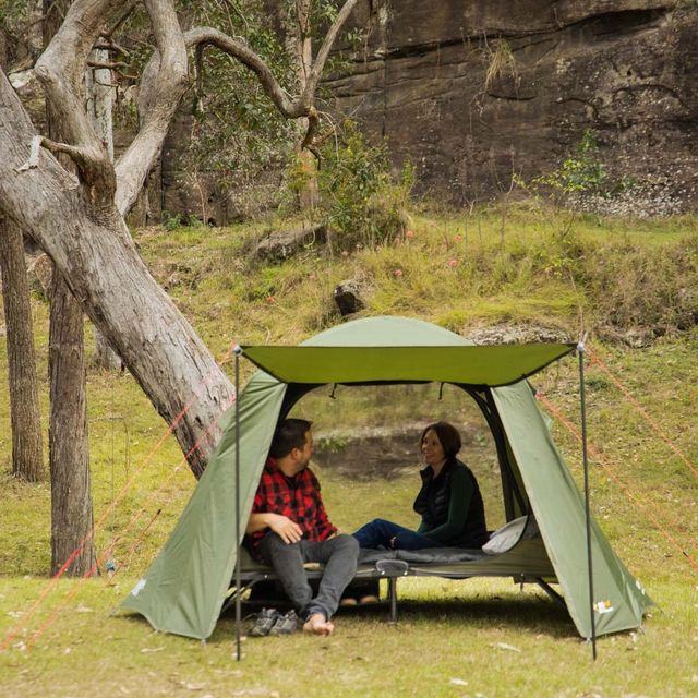 OZtrail Easy Fold 2P Stretcher Tent &minus; Stretcher sits 30cm high off the ground