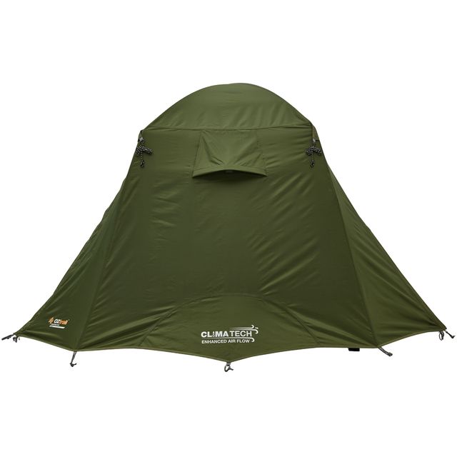 OZtrail Easy Fold 2P Stretcher Tent &minus; Polyester fly has a 1500mm waterhead rating