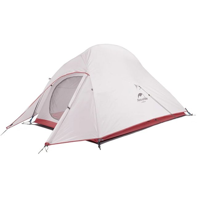 Naturehike Cloud Up 2 Person Lightweight Backpacking Tent &minus; Light Grey/Red + Mat &minus; Lightweight 2&minus;person hiking tent