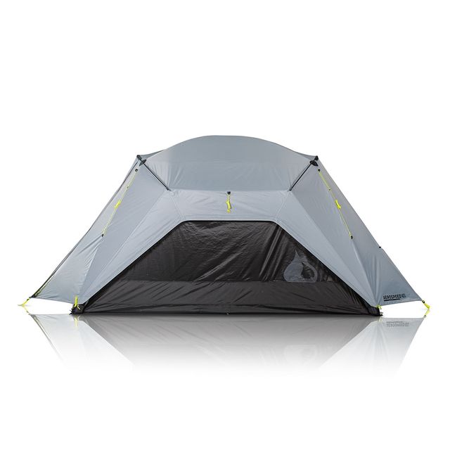 Zempire Aerospeed 10 Air Tent &minus; Ridged air frame with stabilising brow poles stands firm in strong winds while also offering vertical walls for more internal space & headroom