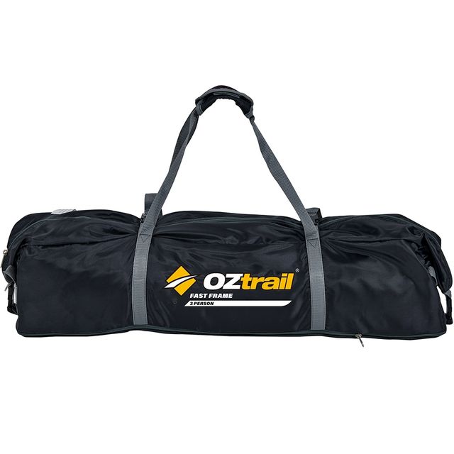 OZtrail Fast Frame 3P Tent &minus; Oversized and easy&minus;to&minus;stuff carry bag with compression straps for compact pack size 
