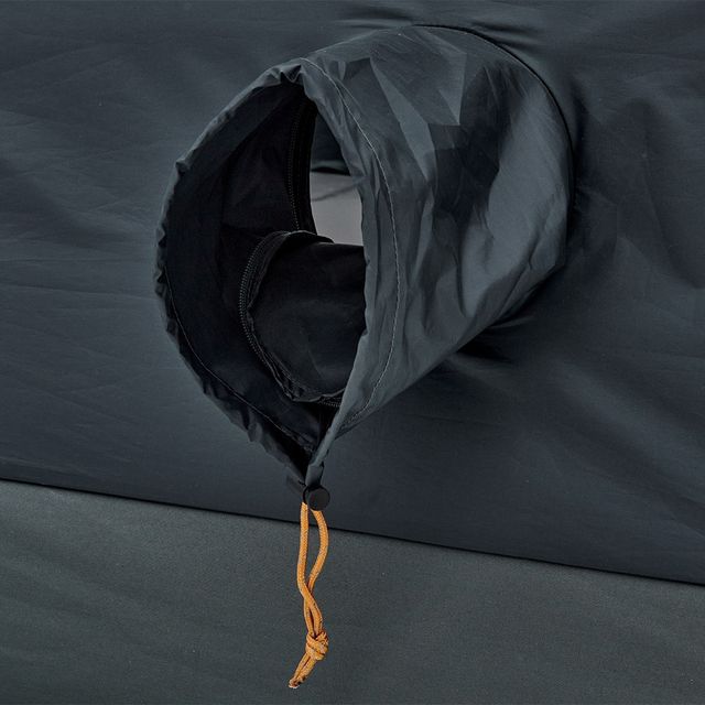 OZtrail Fast Frame BlockOut Lumos 10P Tent &minus; Zippered access port for integrating heaters or air conditions into the tent 