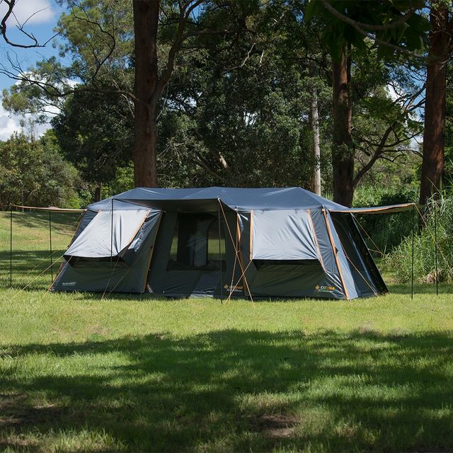 OZtrail Fast Frame BlockOut Lumos 10P Tent &minus; Triple Hub Frame system for enhanced headroom, internal space and strength