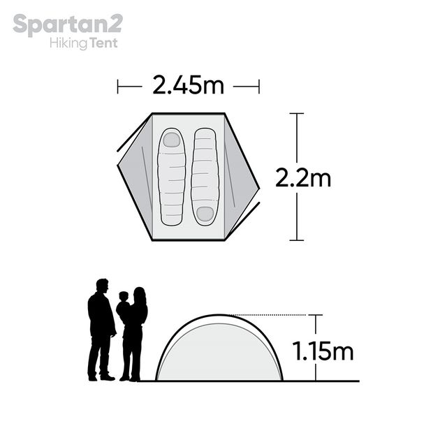 Explore Planet Earth Spartan 2 Hiking Tent &minus; Floorplan