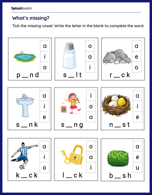 CVCC Words Worksheets for Kids Online - SplashLearn