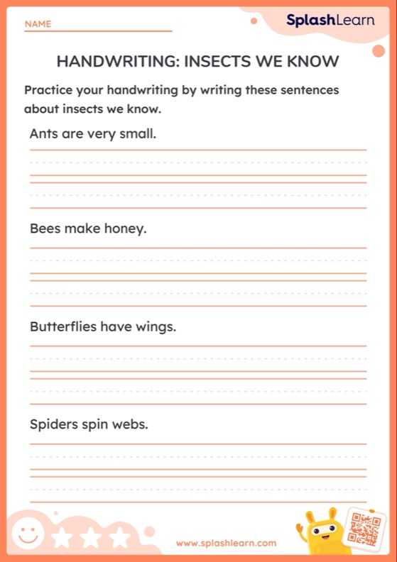 Handwriting: Insects We Know - Worksheet