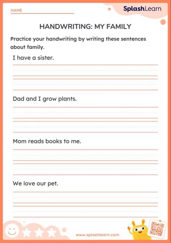 Handwriting: My Family - Worksheet