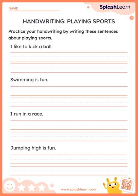 Handwriting: Playing Sports - Worksheet