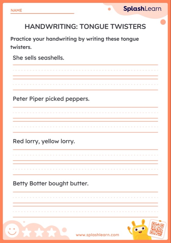 Handwriting: Tongue Twisters - Worksheet