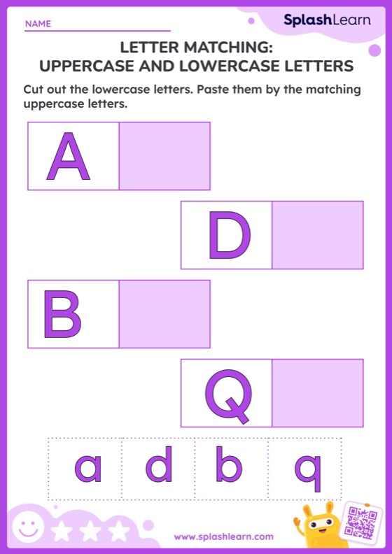 Letter Matching: Uppercase and Lowercase Letters - Worksheet