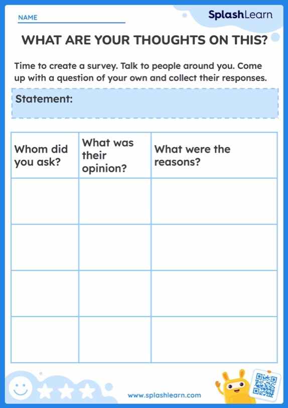 What Are Your Thoughts on This? Worksheet
