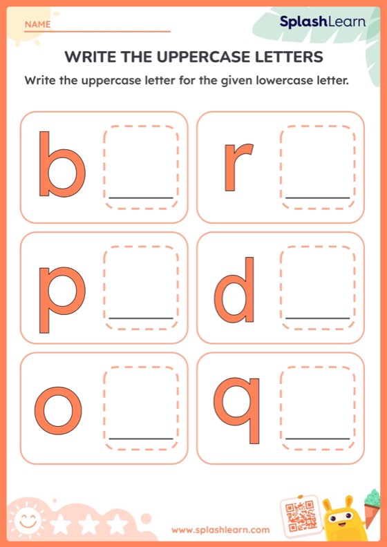 Write the Uppercase Letters - Worksheet