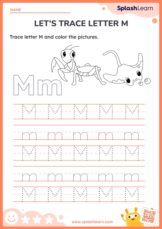 Animal Tracing Letter M - Worksheet