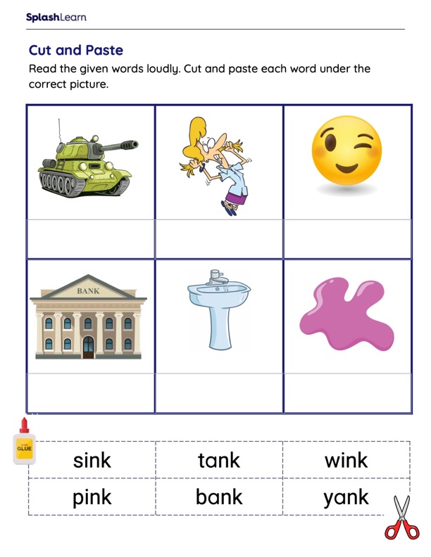 Reading Worksheet – Matching CVCC Words with Pictures