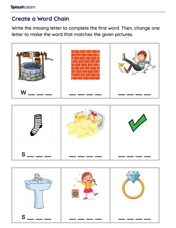 Fun with a Word Chain Worksheet